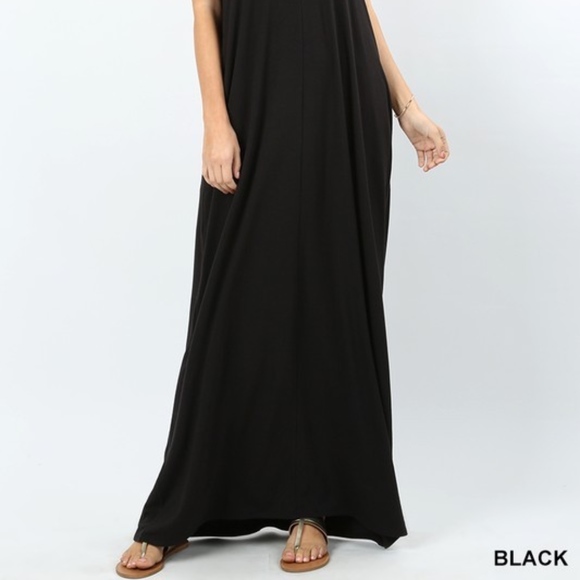 Cami Spaghetti Strap V-Neck Maxi Dress With Pocket - Picture 2 of 2